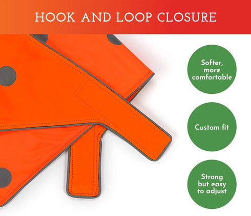 SPOT THE DOG! Reflective Dog Bandanas - High Visibility Safety Dog Accessories for Small, Large Dogs, Orange Collar