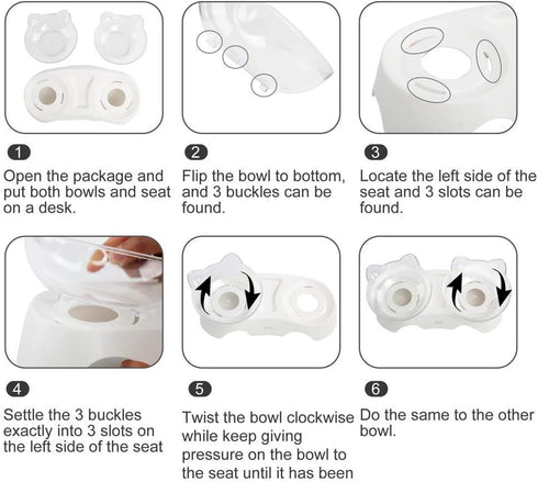 MILIFUN Elevated Tilted Cat Food Bowls, Anti Vomiting Orthopedic Bowls for Puppy and Bunny