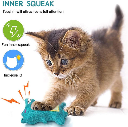 Cat Toys, Interactive Soft Durable Crinkle Sound Catnip Toys, Catnip Filled Mouse Cat Teething Chew Toy (Pack of 12)