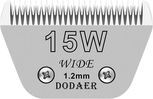 15W Detachable Dog Grooming Wide Blades, Compatible with Andis, Oster A5, Wahl KM10 Series Clippers, Cut Length 3/64”