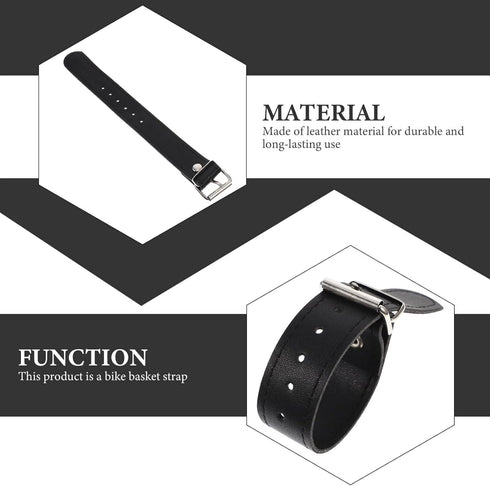 Garneck Adjustable Leather Bike Basket Straps, Wicker Basket Replacement Belts for Children Scooter