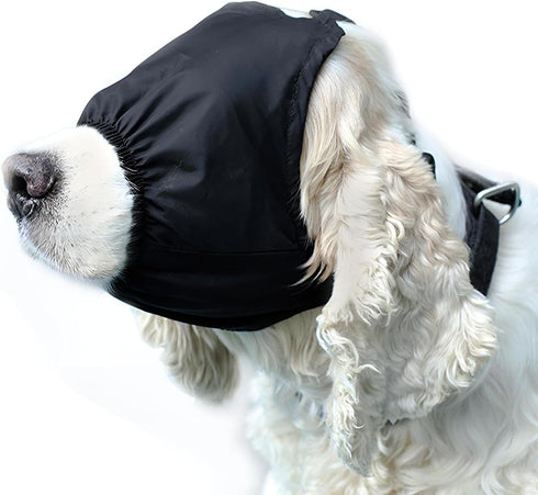 NACOCO Dog Calming Cap - Eye Mask Nylon Shading Pet Mask for Grooming, Anti Car Sickness, Black, L