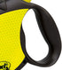FLEXI Neon Retractable Dog Leash, 16 ft, Small, Black/Yellow Cord