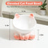 Elevated Cat Bowls, Raised Cat Bowls for Indoor Cats, Tilted Cat Food Bowls Whisker Friendly, Cute Gradient Color Ceramic Cat Bowl for for Cats of All Ages(White Pink)