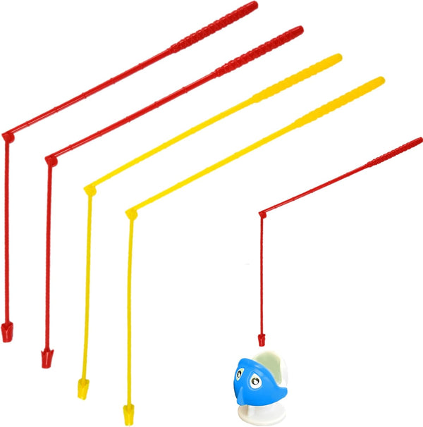 Fishing Game Replacement Rods – 4-Pack, Lightweight Plastic Poles for Kids Fishing Toy Sets