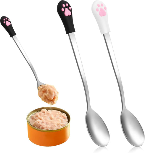 QfwdfcTrenz 2 Pcs Dog Cat Spoon Wet Food Storage Pet Feeder Small Spoon