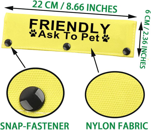 JXGZSO Not Friendly Ask to Pet Dog Lead - Give Me Space Dog Leash Wrap Rescue Dog Lead Cover (FRIENDLY A to P DLS)