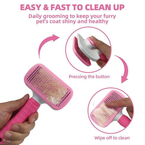 Shedding,9 Dog Brush for PCS in One Pet Slicker Hair Brush Kit with Pet Nail Clipper and File - Dog Cat Grooming