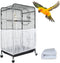 ASOCEA Extra Large Bird Cage Seed Catcher Guard, Universal Birdcage Cover for Parrot Parakeet Macaw Lovebird - White