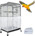 ASOCEA Extra Large Bird Cage Seed Catcher Guard, Universal Birdcage Cover for Parrot Parakeet Macaw Lovebird - White