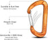 Gabbro Heavy Duty Carabiner Clips, Wiregate Snap, Screw Locking, Lightweight Aluminum for Hiking, Camping