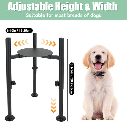 Elevated Dog Bowl Stand, Fits 6-10in Bowls, Adjustable Height Dog Food Water Feeder for Large Medium Breeds