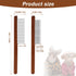 2pcs Grooming Comb for Pets, Solid Wood Cat Combs with Wide & Narrow Rounded-Tip Steel Teeth for Tangled Hair