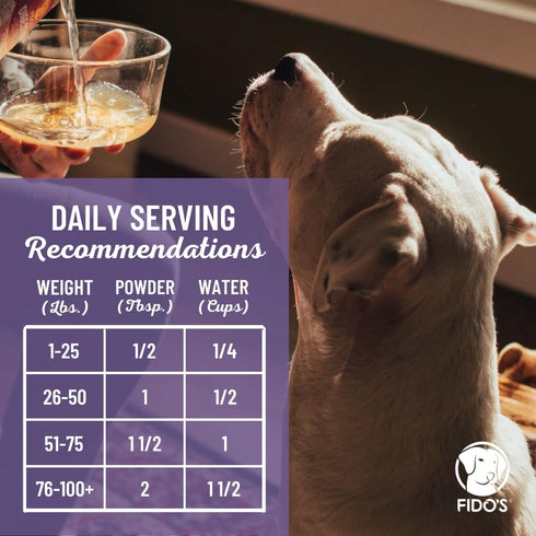 Fido's Simply Bone Broth for Dogs - Grass-Fed Beef Bone Broth Powder - 60 Scoops - Supports Joints + Gut Health