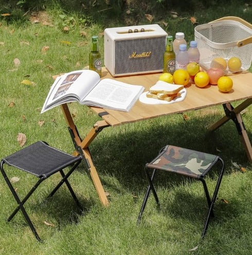 SLTG2020 10.2 10.2 11 inches Portable Folding Camping Stool, Lightweight Aluminum Frame, Black Oxford Fabric, x x