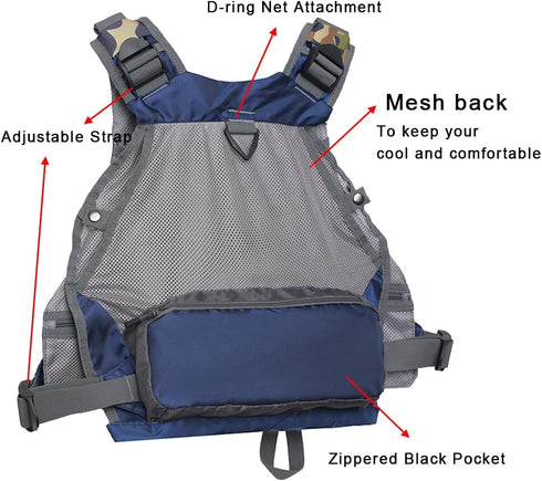 Raprance Fishing Vest for Men and Women - Outdoor Activity Fly Bass Fishing Vest Backpack