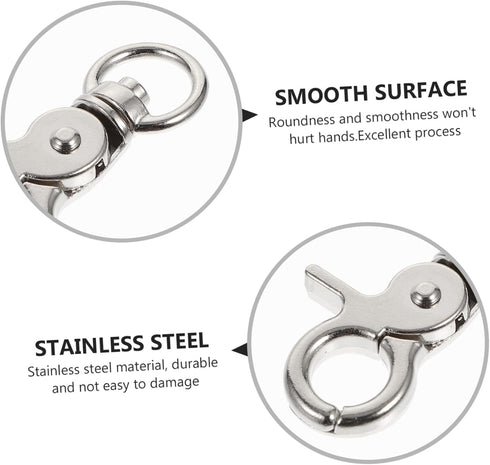 Ipetboom 5pcs Heavy Duty Birdcage Lock Metal Snaps, Spring Hook Clip for Bird Cage Door Accessories