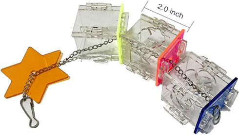 Bird Foraging Toys, Creative Parrot Feeder Box, Hanging Treat Foraging Toy for Parakeets, Cockatiel, Conure, Macaw