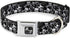 Buckle-Down Dog Collar Seatbelt Buckle, Top Skulls Stacked Black Gray White, 11 to 17 Inches, 1.0 Inch Wide