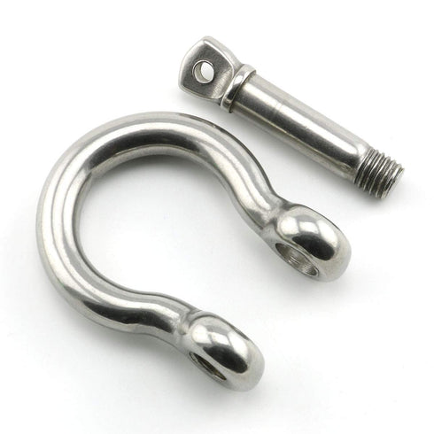 Heyous 1/2 Inch Screw Pin Anchor Shackle, Stainless Steel Heavy Duty Bow Shape Load Clamp for Outdoor