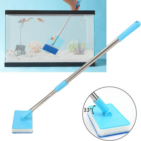 Set 1 Yamibobo Long Handle Fish Tank Sponge Brush Extendable Aquarium Fish Tank Cleaning for Glass, Fish Tank Sponge