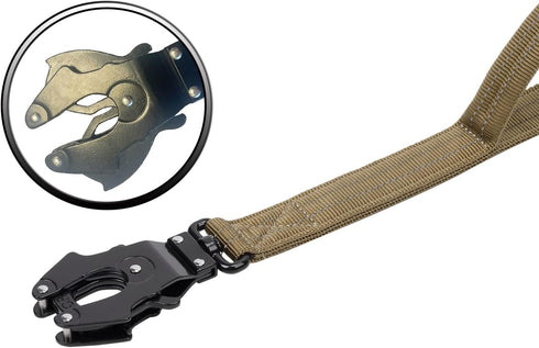 ICEFANG Tactical Dog Leash - K9 Training Bungee Lead with 2 Control Handles for Medium Large Dogs (4ft, Reflective