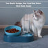 Raised Cat Food Bowls with Automatic Water Bottle, Adjustable Tilted Feeding Dishes for Cats and Dogs (Blue)