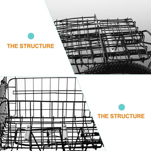 Backpack Universal Foldable Rear Shelf Bike Basket Thickened Steel Cycling Cargo Basket for Mountain Bikes Pet Carrier