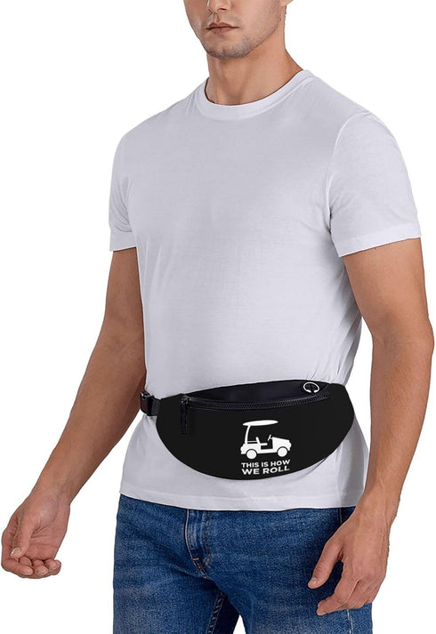 BXDEOOPWE This Is How I Roll Funny Golf Cart Leisure Waist Bag Outdoor Sports Running Waist Bag Business Travel Mobile