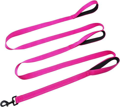 3 Handle Dog Leash, 10FT Heavy Duty Training Lead with Reflective Stitching and Padded Traffic Handles