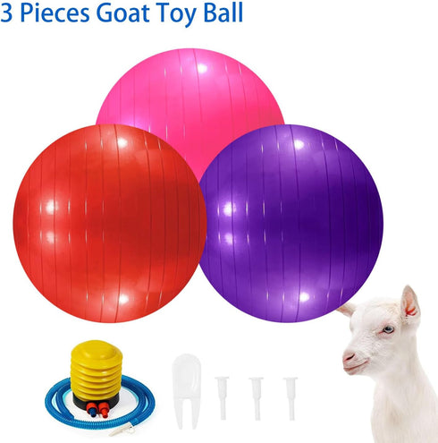 3 Pieces Pet Goat Ball Lamb Toy with Inflator Pump for Dog Training Exercise Ball for Outdoor Entertainment