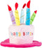 Cute Dog Cat Birthday Cake Hat, Pet Cap with 5 Color Candles Design, Custom Accessory (One Size Fits Most, Blue)