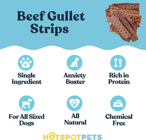 (6 INCHES 25 Count) hotspot pets Beef Esophagus Dog Treats - Grass Fed with No Added Hormone, All Natural Jerky Dog