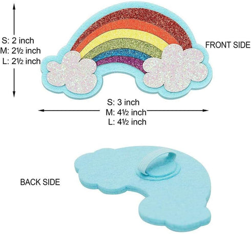 Blueberry Pet Rainbow Clouds Adjustable Dog Collar - Small, Neck 12"-16" with Blingy Decor