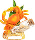 WAYUTO Crab Figurine and Drift Bottle with Conch Aquarium Decoration Resin Crab Statue