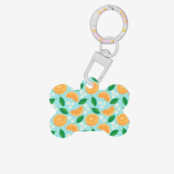 GZEKWLP Citrus Orange Slices Flowers Double Sided Pet ID Tag for Dogs and