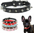 Spiked Dog Collar for Small Dogs, Soft Pu Leather Adjustable Studded Cat Collar for Mini Tiny Breed Pets (S, Black)
