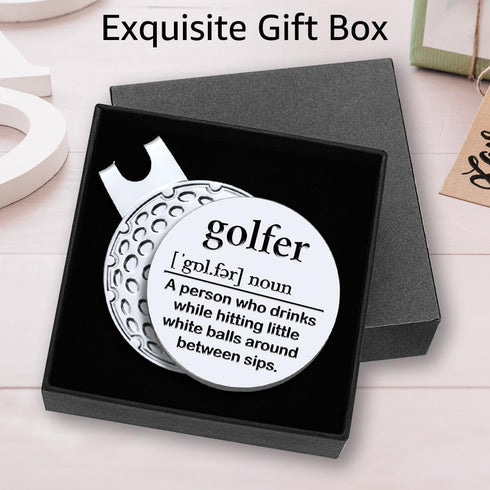 Hafhue Golfer Definition Golf Ball Marker - Magnetic Hat Clip, Funny Golf Accessories for Men
