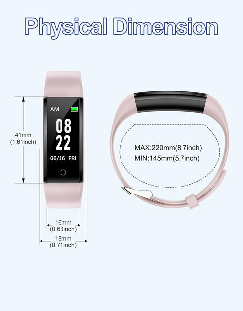GRV Non-Bluetooth Fitness Tracker Watch, Waterproof Pedometer with Steps, Calories Counter, Sleep Tracker
