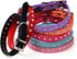 Dogs Kingdom 10"-16.5" Total Length Suede Skin Jeweled Rhinestones Pet Dog Collar Red