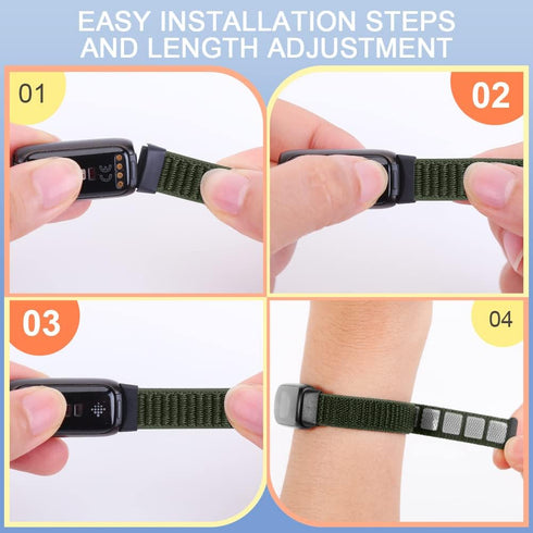 Nylon Bands for Fitbit Luxe, Adjustable Breathable Fabric Sport Straps, Soft Replacement Solo Loop Wristband for Women