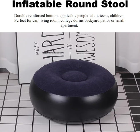 Portable Outdoor Camping Chair Inflatable Flocking Stool Footrest for Home Office Travel Portable Inflatable Chair