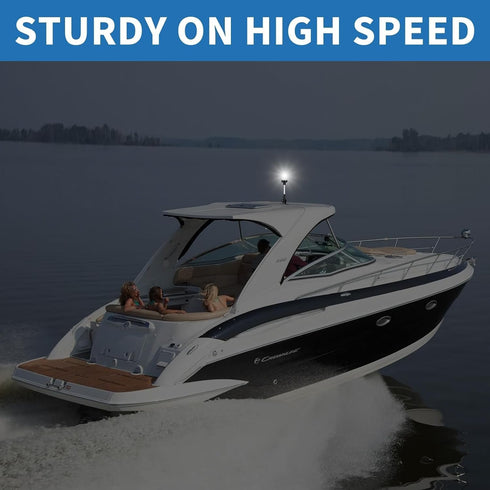 2NM 360 IP67 Boats(12'' Obcursco Boat Stern Lights, LED Anchor Light, Waterproof Bimini Top Lighting, Fold-Down White
