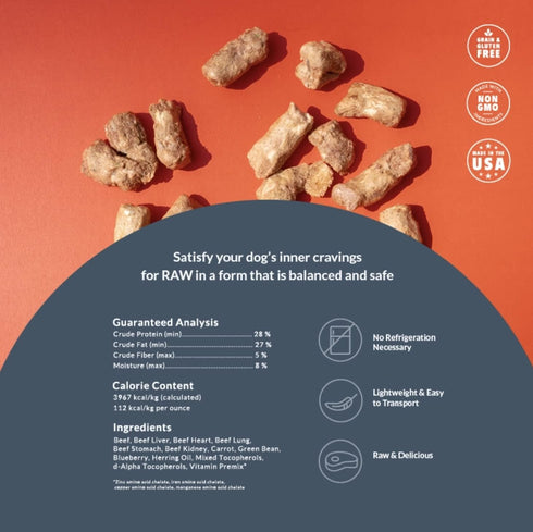 Flourish Pets Freeze Dried Raw Pet Treats for Dogs (Beef Topper, Regular)