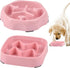 2 PACK Pink Silicone Slow Feeder Dog Bowls for Small Breeds, Prevents Overeating for Dogs & Cats