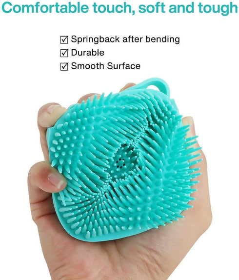 L.B. Dog Bath Brush Silicone, Soft Massage Brush for Cats, Pet Shampoo Dispenser