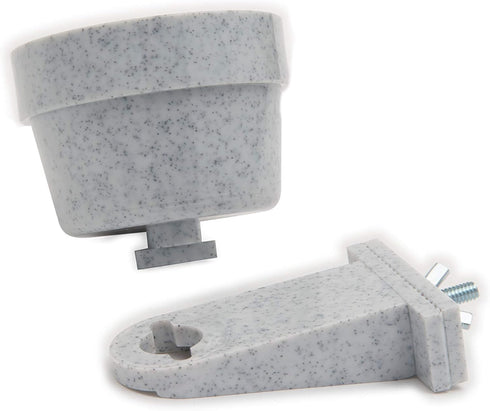 Lixit Quick Lock Removable Cage Bowls for Rabbits, Birds, Dogs, Cats, Guinea Pigs (10oz, Granite)