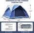 HIKERBRO 3 Person Camping Tent, Small Dome Tent with 2 Upgraded Doors & Half Mesh Ceiling, Waterproof for 2/3/4 Person
