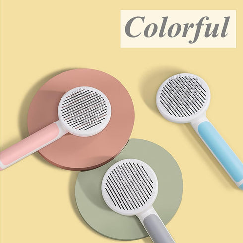 Self Cleaning Slicker Brush for Dogs and Cats, Pet Grooming Hair Brush for Undercoat, Loose Hair, Mats, Tangles