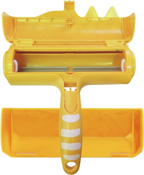 Pet Hair Remover Roller - Self Cleaning Lint Roller for Dog & Cat Hair, Orange, Removes Hair from Furniture
